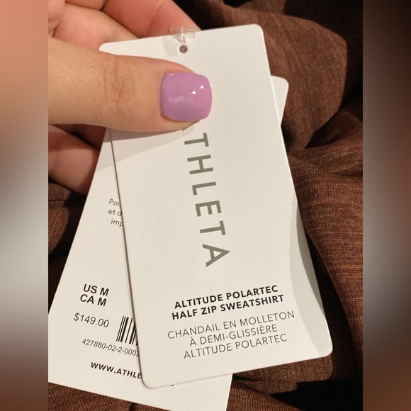 ATHLETA Altitude Polartec Half Zip Sweatshirt // Mahogany Heather - Picture 13 of 15